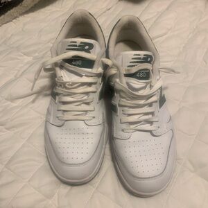 New Balance Men's White and Green Sneakers
